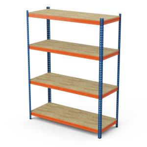 Стеллаж усиленный для склада Векстор Т 2000х1533х608 мм, 4 яруса, фанерный настил